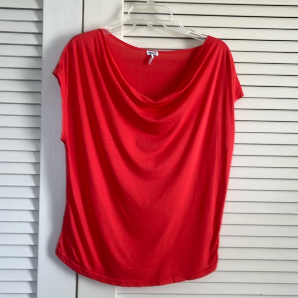 Splendid drape neck shirt coral red women’s small